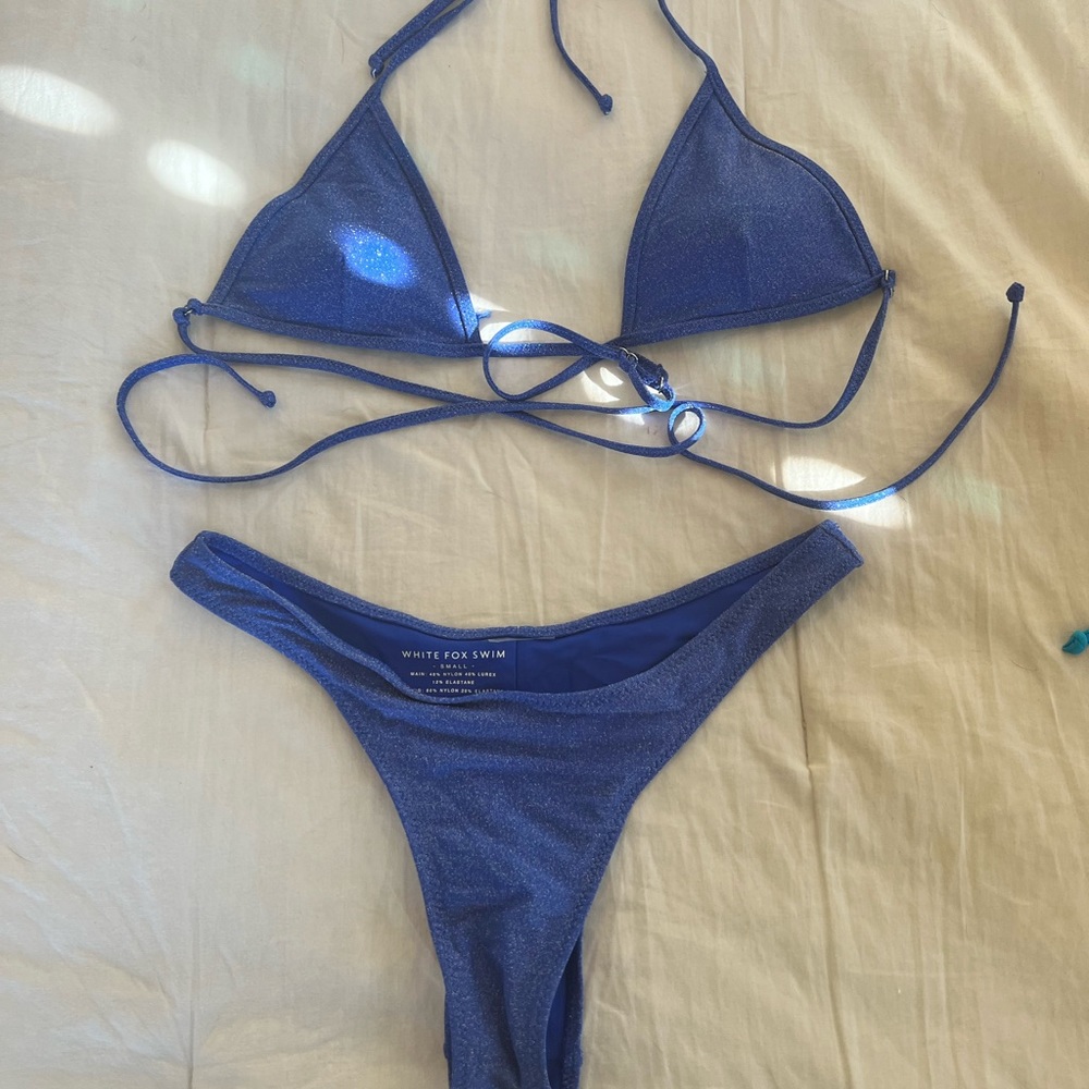 Sexy bright blue bikini